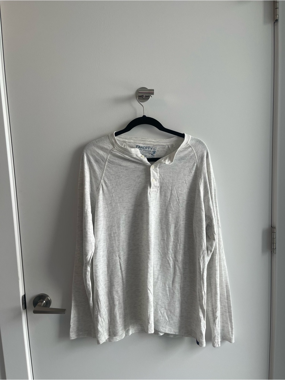 Faherty Long-Sleeve Henley Shirt Cloud Cotton